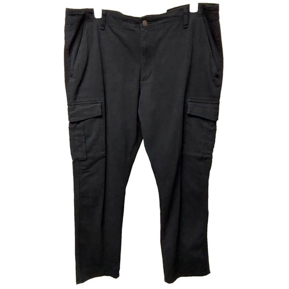 U.S. Polo Assn Mens Black Straight Leg Casual Cargo Pants Size 40 x 30 NEW - Picture 1 of 7
